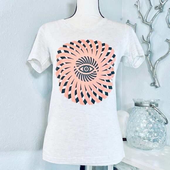 American Apparel All Seeing Eye Graphic Tee Tri-blend Gray Medium - Picture 1 of 6